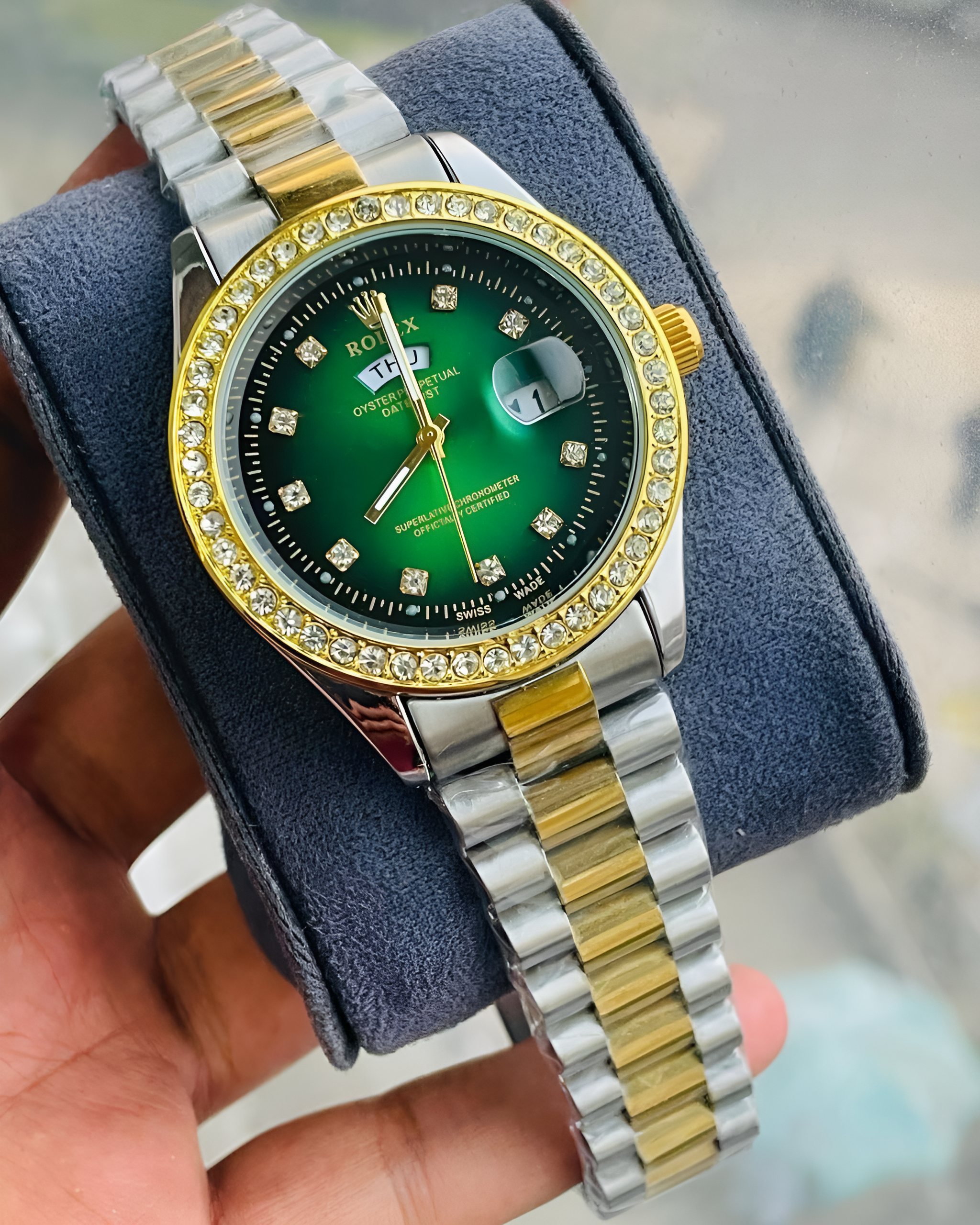 Rolex AA Grade Toton Black Diamond Watch
